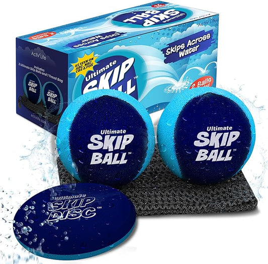 Activ Life The Ultimate Skip Ball – Water Bouncing Ball (2 Pack) Create Lasting Memories with Your Friends & Family at The Beach, Lake or Pool - Great for All Ages