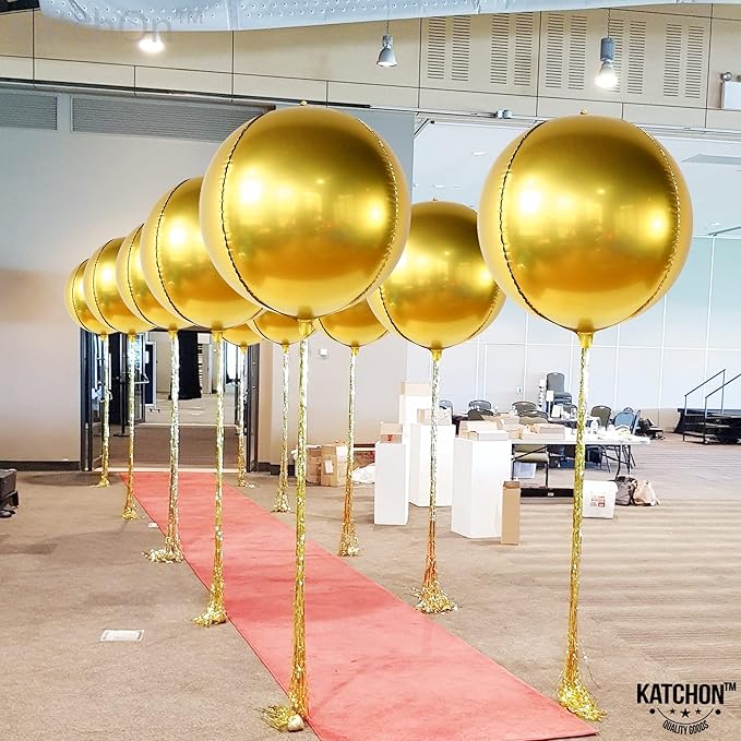 KatchOn, Big Gold Foil Balloon - 22 Inch, Pack of 6 | Gold Mylar Balloons for Golden Party Decorations | Metallic Gold Balloon Birthday Party Decor, Wedding, Gold Graduation Decorations 2026