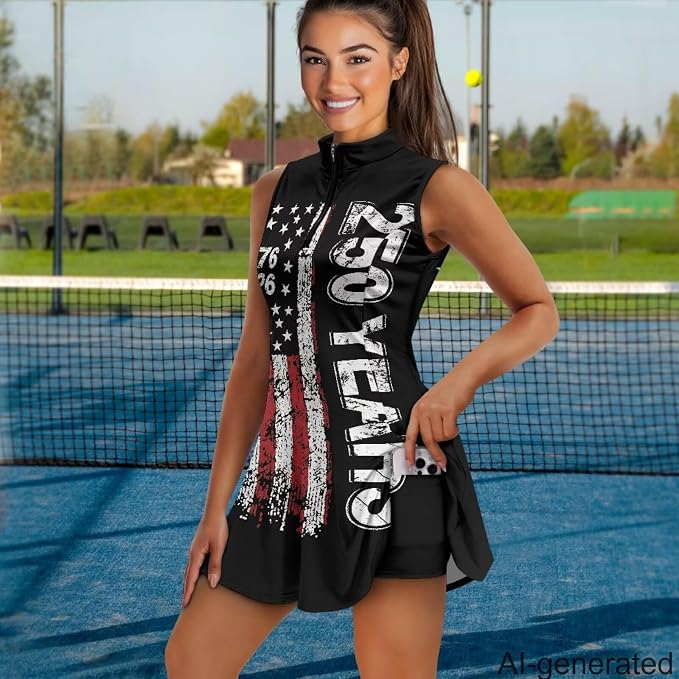 Golf Dress Tennis Dresses for Women with Built in Shorts and Pockets Sleeveless Athletic Dress Workout Dress