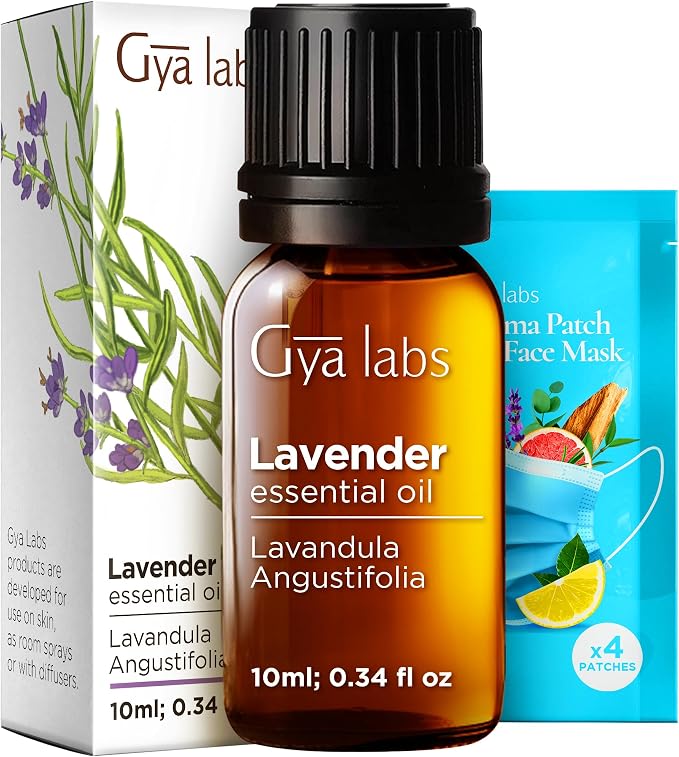 Rose Essential Oils for Skin Use & Lavender Essential Oil for Diffuser Set - Aromatherapy Grade Essential Oils Set - 2x0.34 fl oz - Gya Labs
