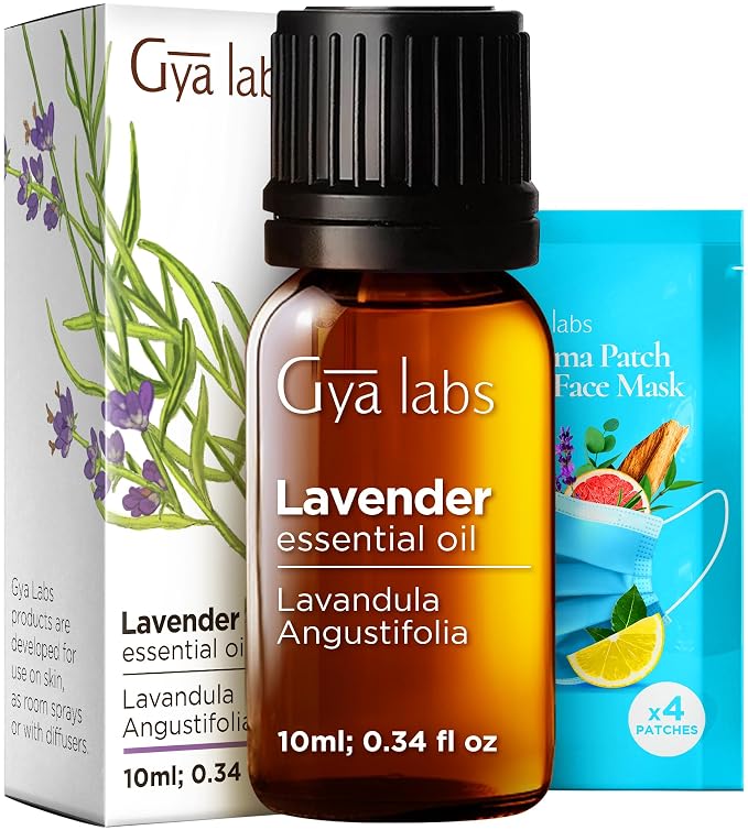 Sandalwood Essential Oils for Diffuser & Lavender Essential Oil for Diffuser Set - Aromatherapy Grade Essential Oils Set - 2x0.34 fl oz - Gya Labs