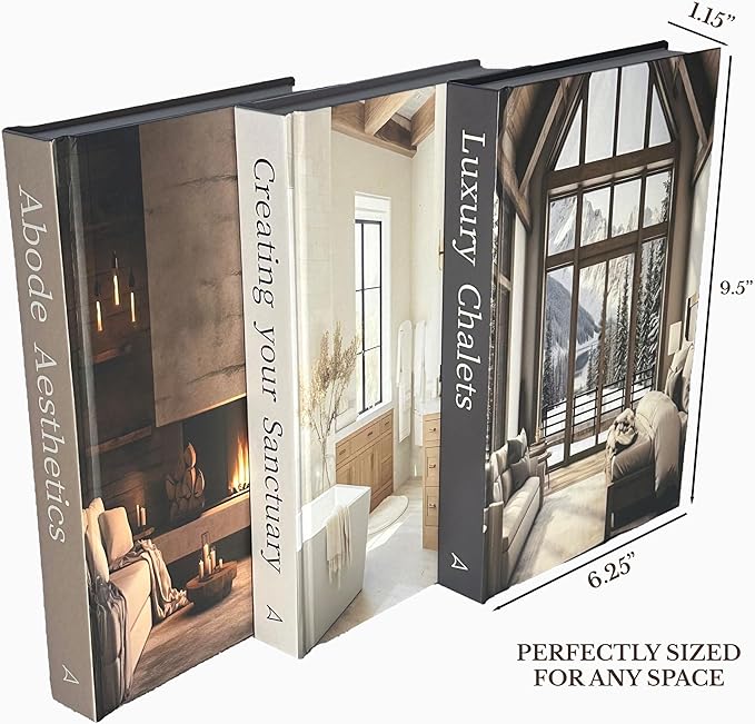Array & Arrow Decorative Book Set of 3 for Home Decor | Hardcovered Book Set for Home Decor | Coffee Table Décor | Fake Books for Decoration | Faux Books for Decoration (Small - Blank Pages)