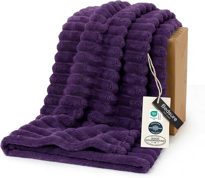 Bedsure GentleSoft Purple Twin Blanket for Bed - Cozy Soft Blankets for Women, Cute Large Throws for Girls, 66x90 Inches