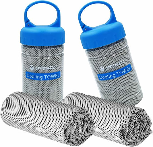 YQXCC 2 Pack Cooling Towels (47"x12"), Ice Cool Neck Towel, Soft Breathable Microfiber for Yoga, Golf, Gym, Running, Camping & Hot Weather