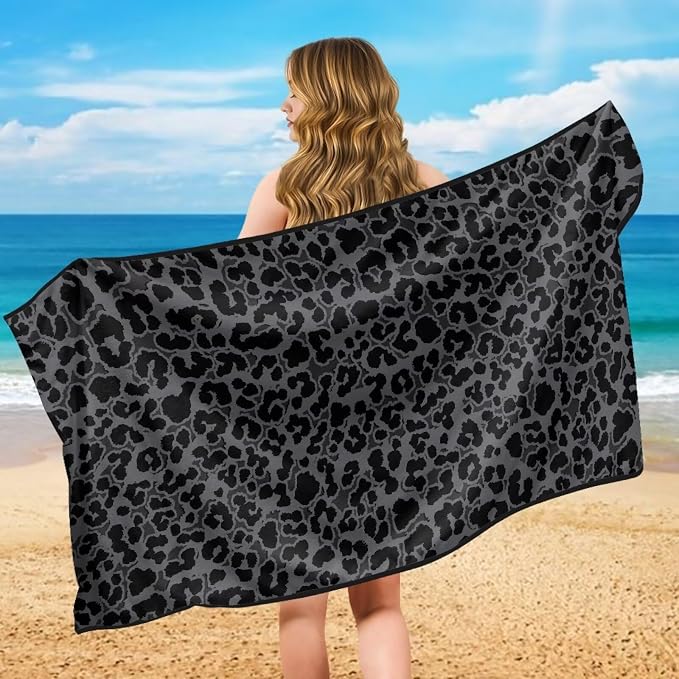 INSTANTARTS Leopard Car Seat Towel Cover Yoga Towel Car Seat Cover Beach Towel
