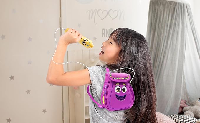 Dora Karaoke Microphone with Boombox for Fans of Toddler Toys, Kids Karaoke Machine with Built in Music (Dora)
