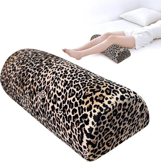 Knee Pillow for Back Sleeping – Half Moon Bolster Pillow for Under Knee While Sleeping Support, Leg & Back Pain Relief (21.5x9x5 Inches)