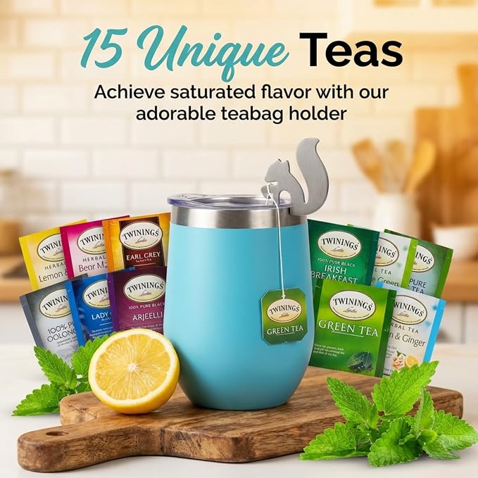 Modern Elegance Tea Tumbler Gift Set for Women, Teal