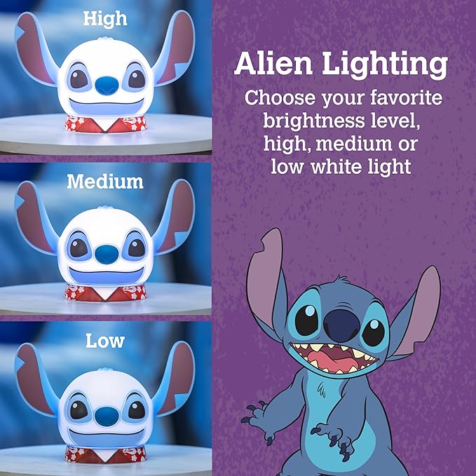 Disney Lilo and Stitch Squish Light, Night Light for Kids, USB Lamp, Battery Operated, Dimmable, Ideal for Bedroom, Playroom, Living Room, and More, 83063