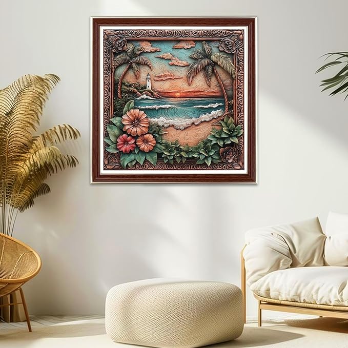 Ixfyloop Wooden Puzzle Puzzles, Lighthouse Wooden Puzzles for Adults, Sunset Beach Adult Puzzles 200pcs, Wood Jigsaw Puzzles Best Gift for Adults and Kids, Family Game 11.2x11.2 inch