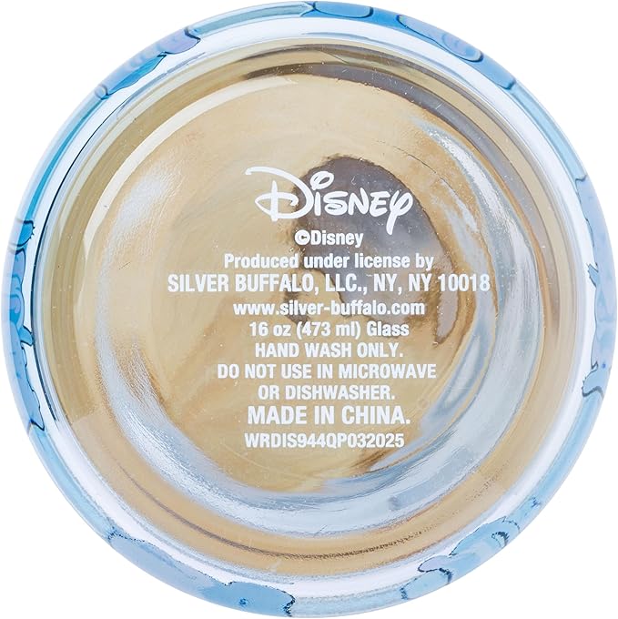 Silver Buffalo Mickey and Friends Pattern Glass Tumbler with Bamboo Lid and Glass Straw Featuring Minnie Mouse, Pluto, Goofy, Daisy Duck, Donald Duck, and Mickey Mouse, 16 Ounces