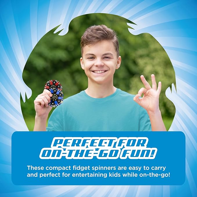 Stomp Rocket Robo Spinner, Transformable Fidget Spinner, 4-Pack - Transformer Robot Fidget Toy for Kids - Cool Sensory Gadgets - Spinning STEM Gifts & Party Favors for Boys, Girls, Teens & Adults