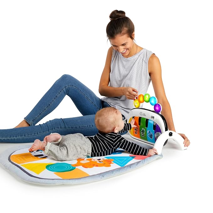 Baby Einstein 4-in-1 Kickin' Tunes Music and Language Play Gym and Piano Tummy Time Activity Mat