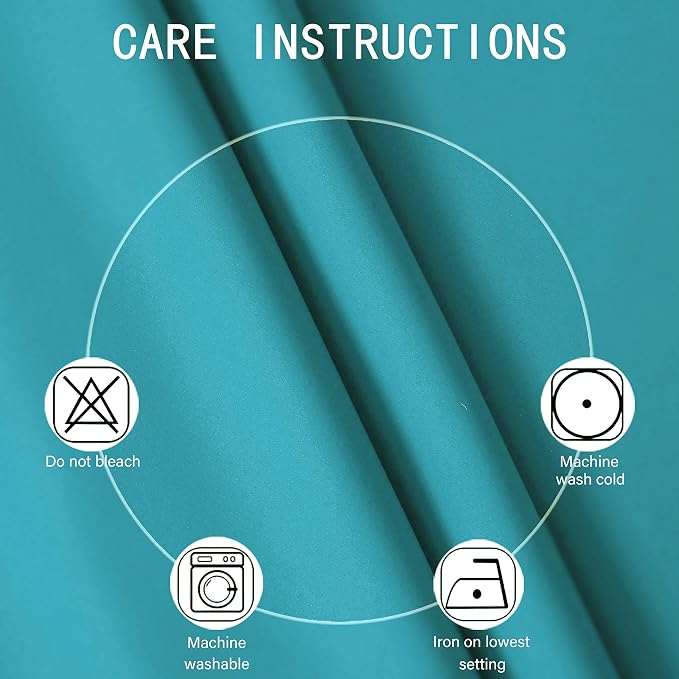 LEMOMO Teal/Turquoise Blackout Curtains/42 x 63 Inch Length Kids Curtains/Set of 2 Panels Grommet Bedroom Curtains for Living Room