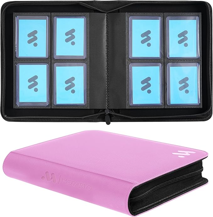 Top Loader Binder, Holds 128 Top Loaders,4 Pocket Top Loader Binders for 3" x 4" Rigid Cards,Card Album Folder for Hard Plastic Top Loaders