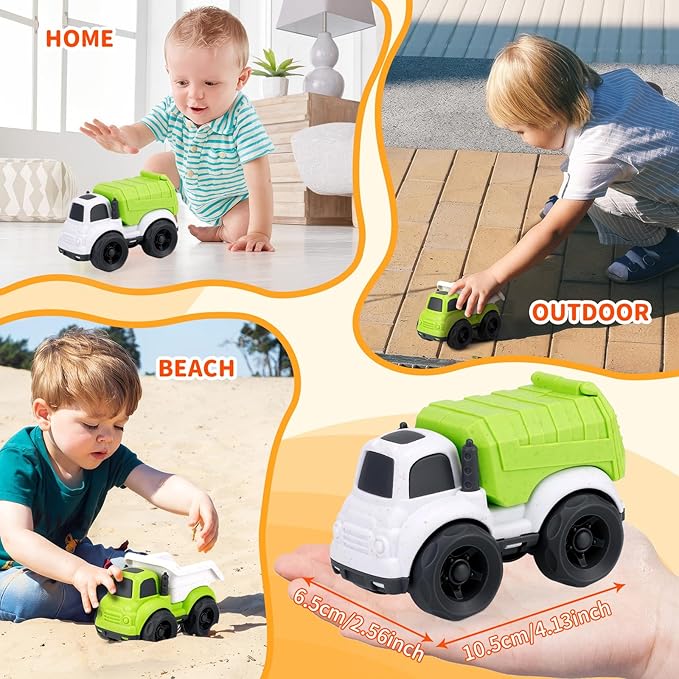 Toddler Toys Cars for 18 Months+ Boy, Garbage Truck Toys and Dump Truck Toys for 2 Year Old Boy, BPA Free, Phthalates Free, PVC, Christmas Birthday Gifts for 2 3 4 Year Old Boys