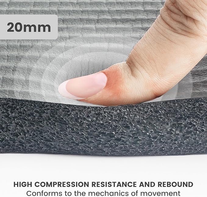 Yoga Knee Pad Cushion, 24 x 9.8 x 0.8 in Thick Mini Yoga Mat, Odor-Free NBR Workout Mat with Storage Strap, Small Exercise Mat for Yoga, Pilates, Kneeling, Planks & Home Gym