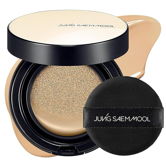 JUNG SAEM MOOL Essential Skin Nuder Cushion | Natural Finish, Buildable Coverage Cushion Foundation by Korean Makeup Artist (Refill Not Included, 0.49 Fl Oz), 23W Medium Deep