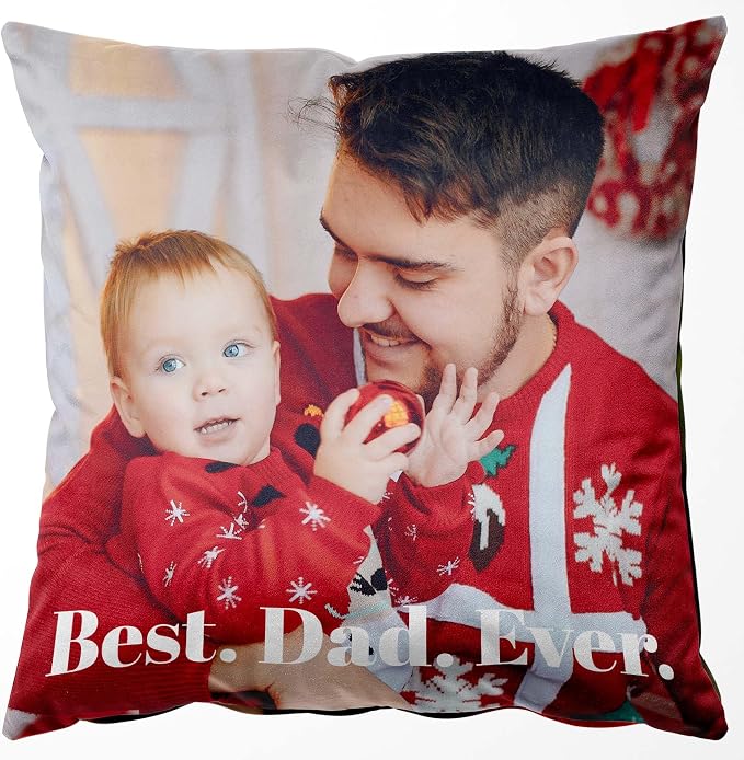 Easycosy Custom Pillow with Picture & Text, Two-Sides Velvet Customized Photo Pillowcase, 26"x26" Personalized Pillow Cover with Photo, Custom Valentine Love Keepsake Gifts (No Pillow Insert)