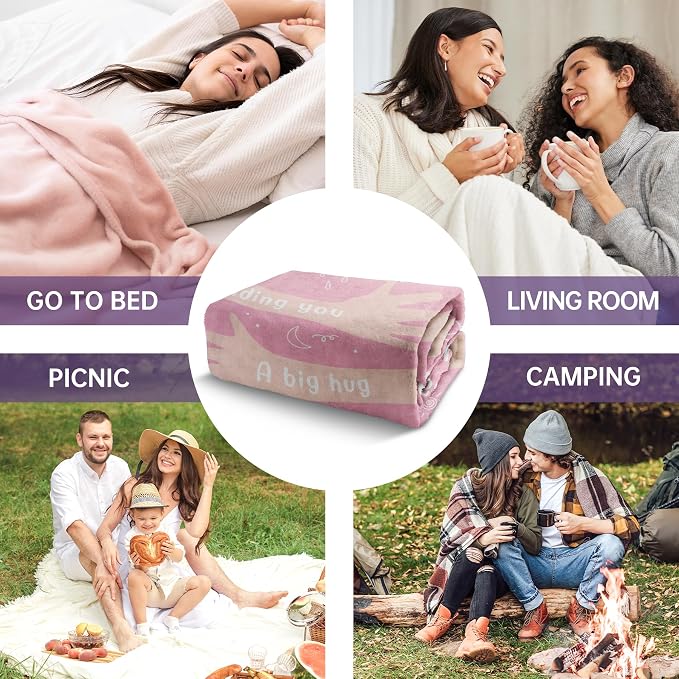 Get Well Gifts for Women, Hug/Healing Blanket | Thinking of You/Breast Cancer/Sympathy/After Surgery Gifts for Friends, Sister, Coworkers, Soft Throw Blankets 50'' x 60''