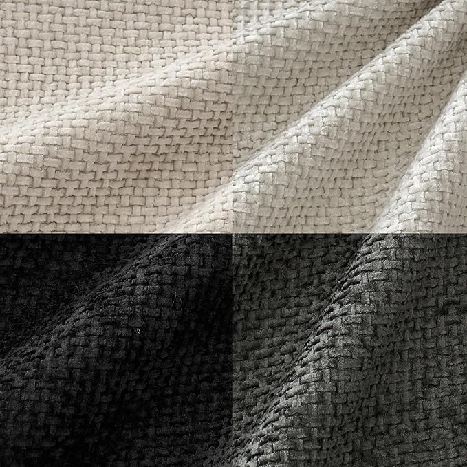 MIULEE Soft Decorative Chenille Pillow Covers Cream Grey 20x20 Pack of 4 | Modern Home Decor, Classic Neutral Set, Couch Throw Pillows, Farmhouse Boho Cushion Covers for Sofa Bed Living Room