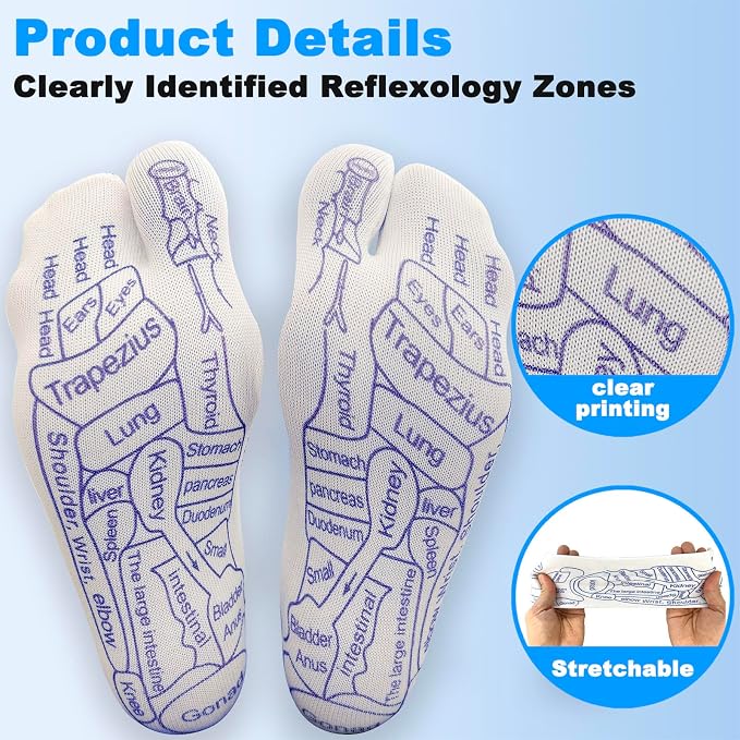 BIRDDIE Acupressure Reflexology Socks Physiotherapy Massage Relieve Tired Feet Reflexology Socks with Massage Tools for Women and Men (Men)