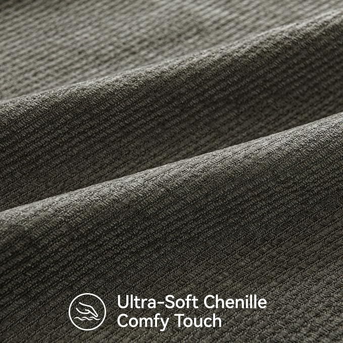 a moment Pack of 2 Decorative Chenille Throw Pillow Covers with Twill Cushion Covers for Sofa Living Room Couch Bed 16x16 Inch Dark Gray