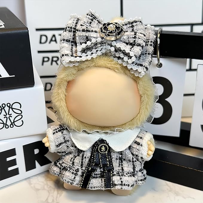 Clothes Fit for 17CM Doll, Fashion Doll Clothes Outfit Set Cute Theme Designer Toys Dress Accessories for Collector Fans Display (White Tweed Jacket)