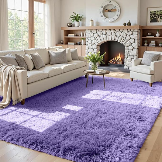 5x7 Area Rugs for Living Room Rug: Soft Fluffy Shag Purple Rugs for Bedroom, Non-Slip Large Fuzzy Plush Rug Indoor Floor Carpet for Nursery Kids Boys Girls Room, Dorms, Playroom, Modern Home Decor
