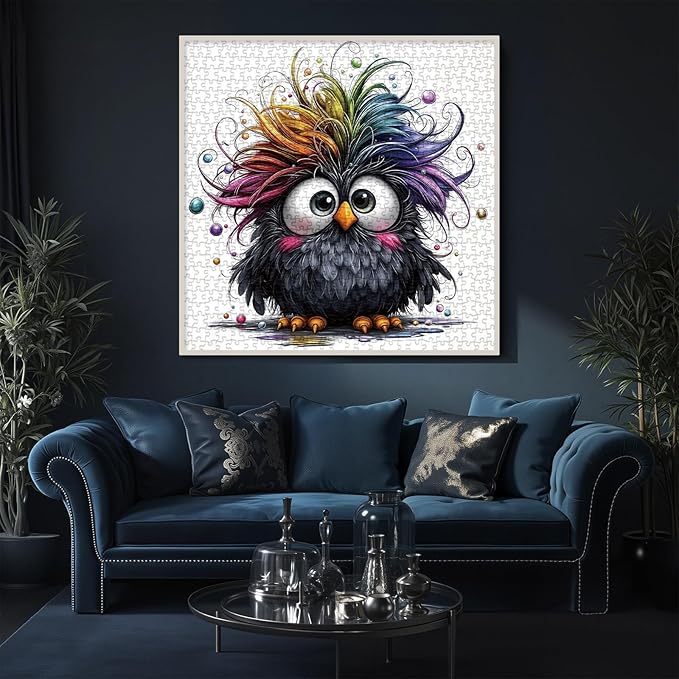 Funny Chick Puzzles 1000 Piece Puzzle for Adults, Cute Bird Art Jigsaw Puzzles, Colorful Chicken Impossible Hard Difficult Challenging Aesthetic Garden Puzzle