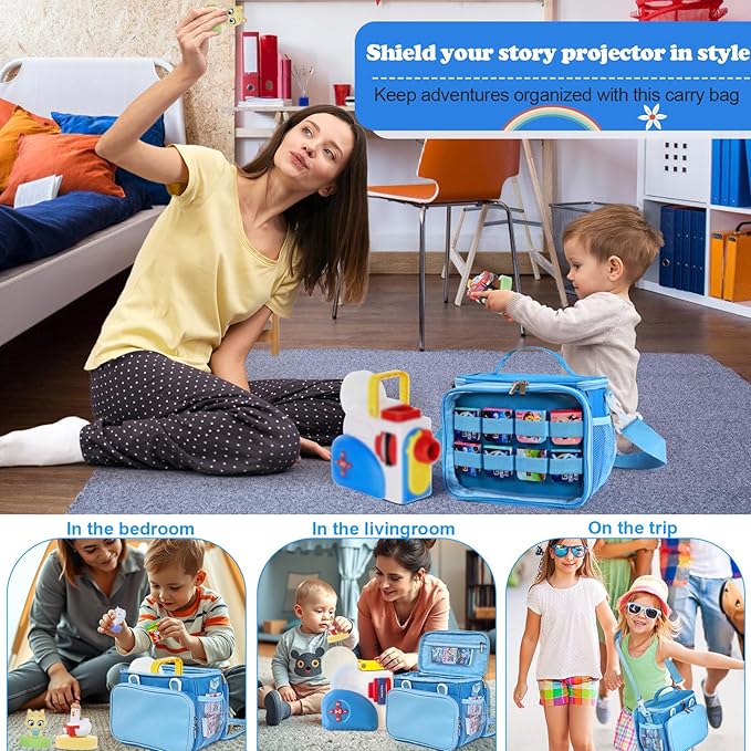 Carrying Case Compatible with Little Tikes Story Dream Machine, Storage Bag Fits for Story Dream Machine cartridges, Character（Show & Go Storage Case）