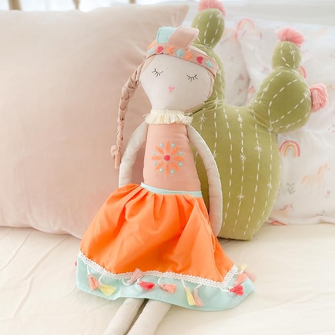 Mon Ami Claire The Bohemian Princess Stuffed Doll - 25”, Plush Tribal Doll for Girls, Use as Toy or Room Decor, Gift for Kids of All Ages