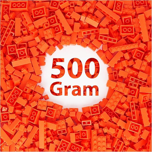 Bulk Orange Building Bricks, Classic Building Blocks Compatible with All Major Brands