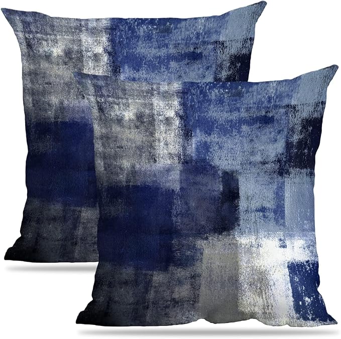 Throw Pillow Covers for Couch, 26x26 Inch, 2 Pack, Blue | Decorative Throw Pillow Covers Cushion Covers for Couch Bedroom Sofa Living Room