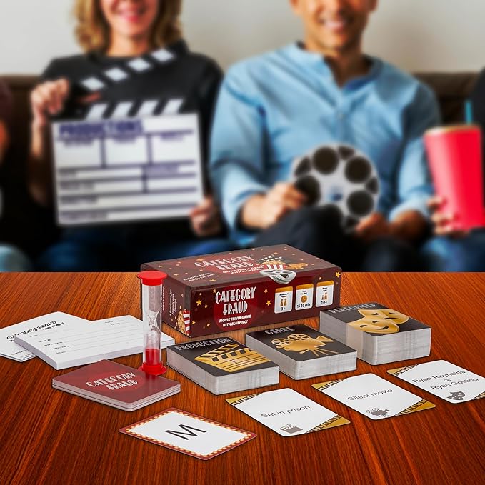Category Fraud The Movie Trivia Game with Bluffing for Cinephiles - 200 Cards, Unlimited Combinations - Never Run Out of Questions