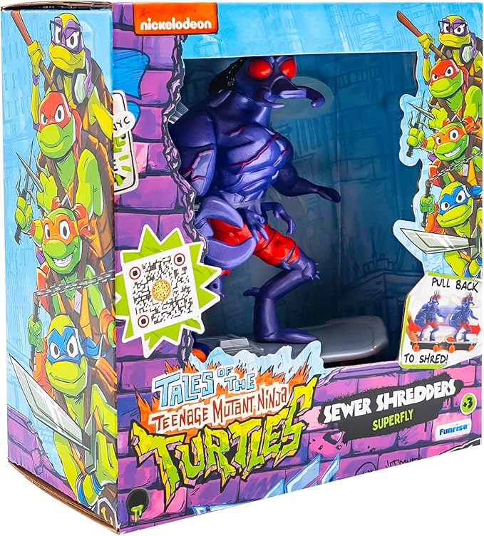 Teenage Mutant Ninja Turtles Toy, Superfly Sewer Shredder Pullback Skateboard, TMNT Mutant Mayhem Collectible Ninja Toy for Kids, 5-Inch TMNT Collectible, Ages 3+