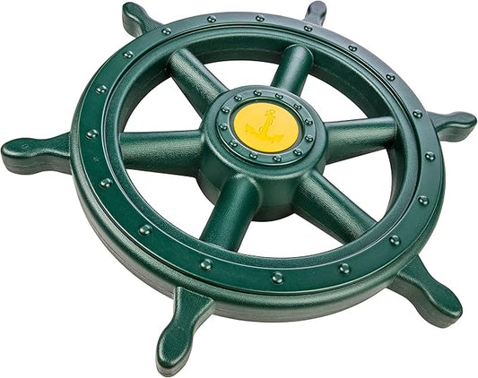 Jack and June Yellow and Green Captain Ship Wheel Swing Set Accessory for Any Playset
