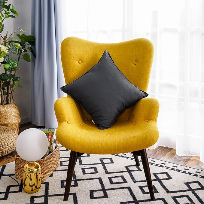 Jeanerlor SureGuard Pillowcase Cousion Cover Decor Cotton Linen with Unique Design to Embellish Study Room/House/Office, 20"x20"(50 x 50cm), Dark Grey
