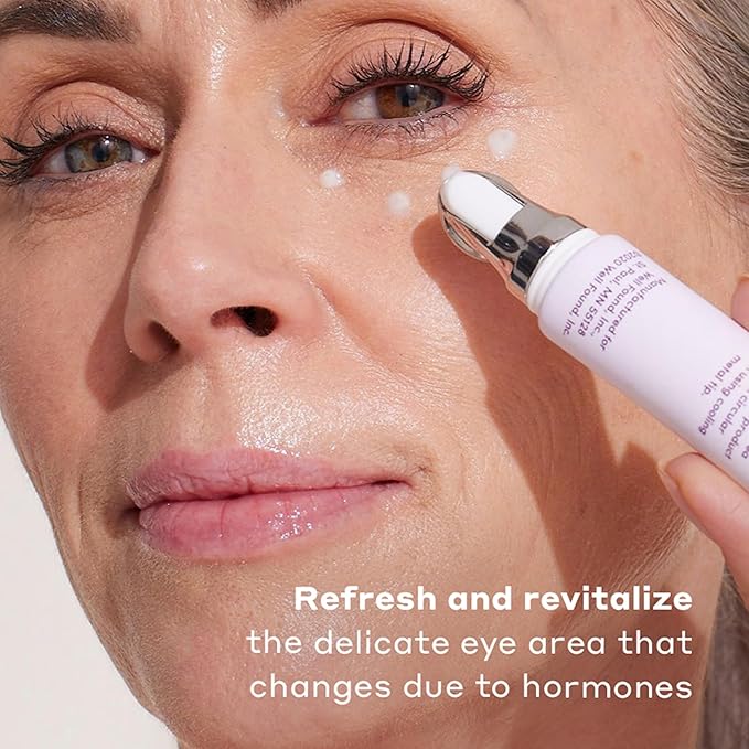 Womaness Eye Opener Under Eye Cream for Puffiness - Fine Lines and Dark Circles - Anti-Aging Treatment with Hyaluronic Acid, Bakuchiol Retinol Alternative and Cooling Applicator - 15ml