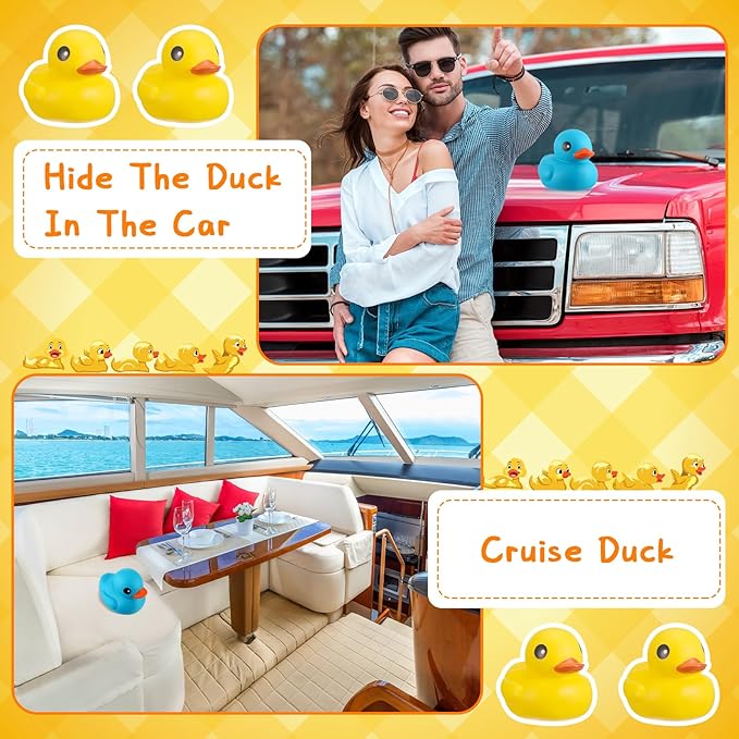 Honoson 6.89 Inch Giant Rubber Duck Big Rubber Duck Large Duckling Bath Toy with Squeaky Sound for Summer Baby Shower Birthday Party Favor Gift(Yellow)