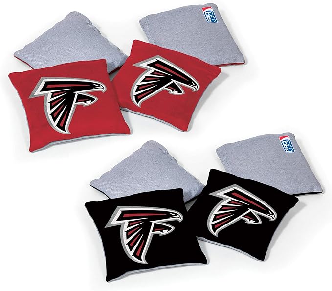 NFL Pro Football Dual Sided Bean Bags by Wild Sports, 8 Count, Premium Toss Bags for Cornhole Set - Great for Tailgates, Outdoors, Backyard