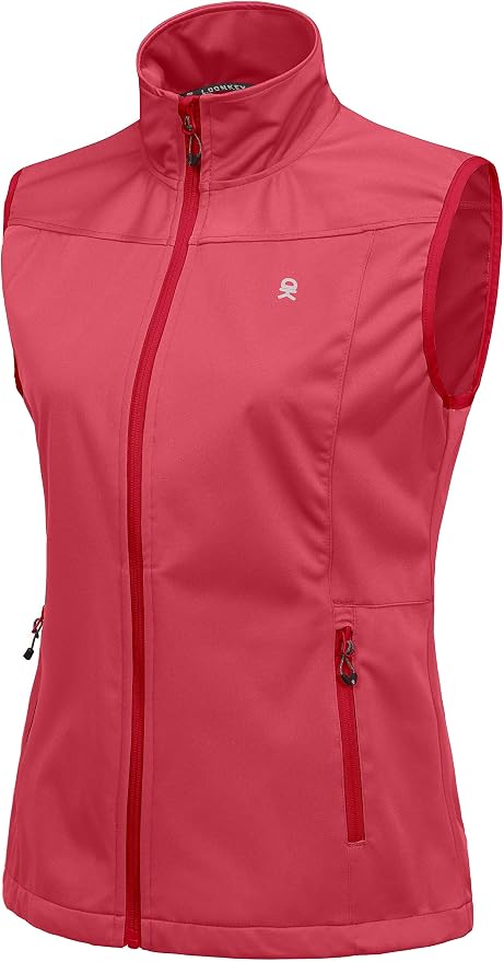 Little Donkey Andy Women's Lightweight Softshell Vest, Windproof Sleeveless Jacket for Running Hiking Travel