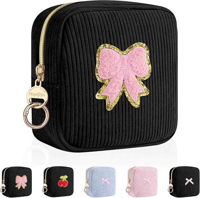 Period Bag for Teen Girls, Corduroy Sanitary Napkin Storage Bag, Menstrual Pad Pouches Tampon Holder for Purse