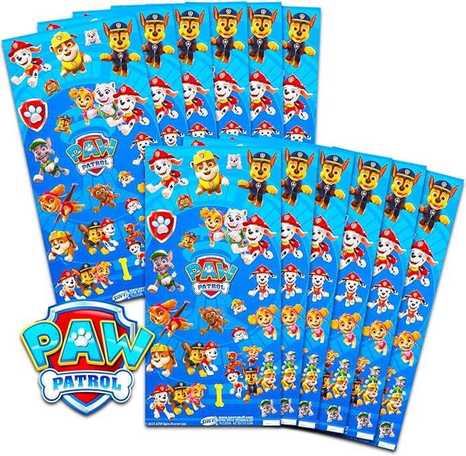 Nickelodeon Paw Patrol Party Favors for Boys & Girls Bundle ~ 12 Pack Paw Patrol Sticker Sheets for Kids Birthday Party Goodie Bags | Paw Patrol Party Supplies