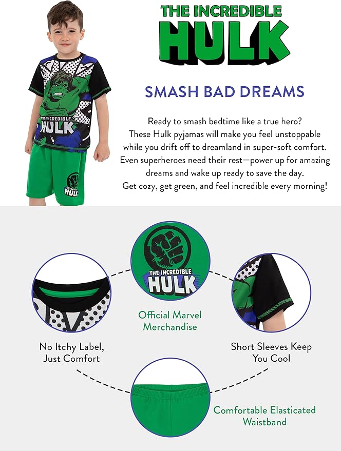 Marvel Boys' The Incredible Hulk Pajamas