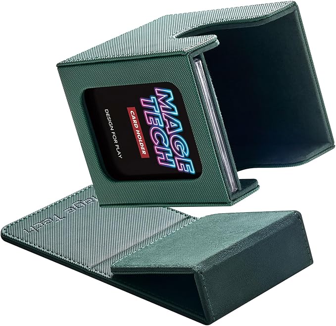 Commander Deck Box Lite - Card Display with Mini Snap Card Holder & Removable Cover, Fits 100+ Single-Sleeved Cards, Ideal for MTG, PTCG, OPCG, SWU & More (Green)