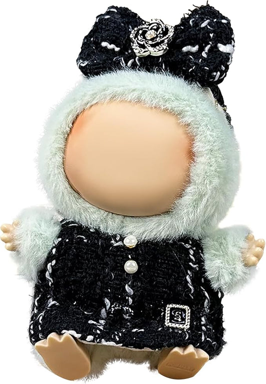 Clothes Fit for 17CM Doll, Fashion Doll Clothes Outfit Set Cute Theme Designer Toys Dress Accessories for Collector Fans Display (Florid Black)