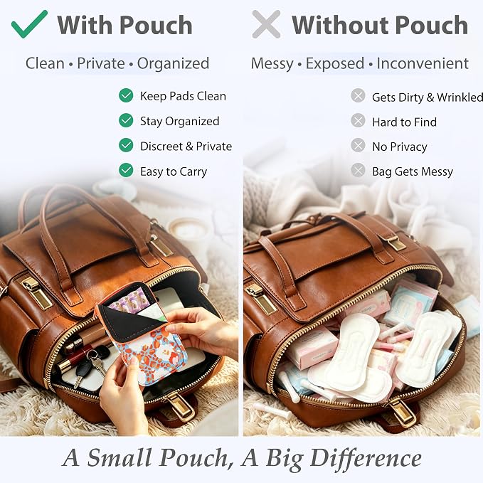 KJQJLY 2 Pack Portable Tampon Organizer Bag Tampon Holder & Storage Case with Zipper for Travel, Discreet Period Bag for Purse, Waterproof Feminine Products Pouch for Women (Yellow & Purple)