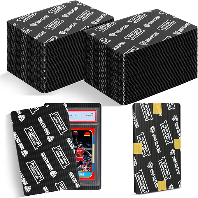 Ding Defend 4x6 Black Trading Card Shipping Protector 110 Pack - Sports Card Protectors Hard Plastic w/Rounded Corners, Hobby Shipping Shield for Graded Cards, Slabs, Top Loaders