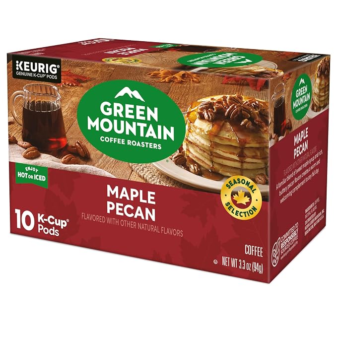 Green Mountain Coffee Roasters Maple Pecan Keurig K-Cup Pods, Light Roast Coffee, 60 Count